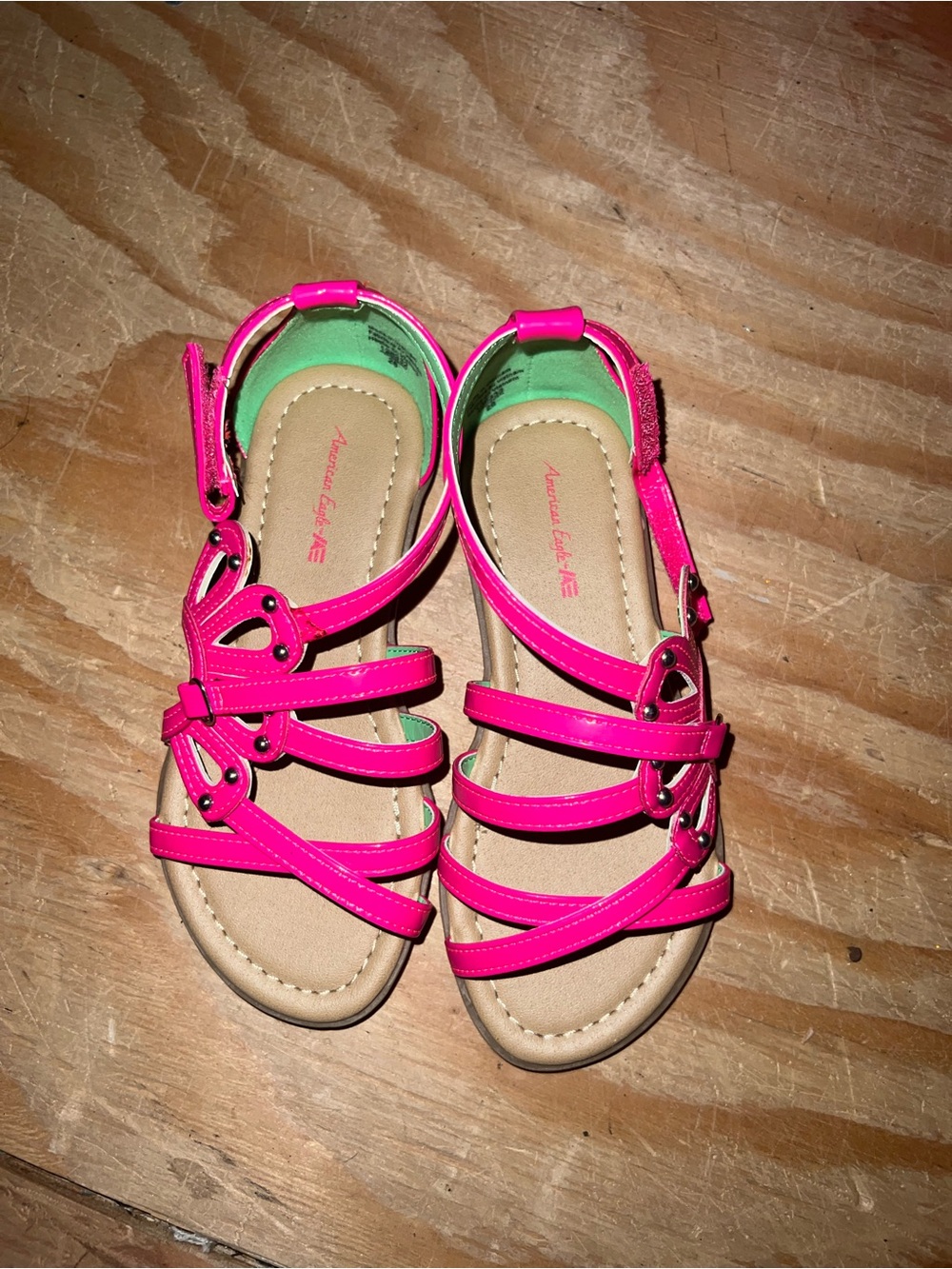 Brand new no tags - American Eagle Bright Pink Strappy Kids Sandals size 12